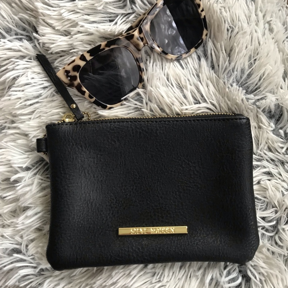 Steve Madden leather zip pouch/clutch